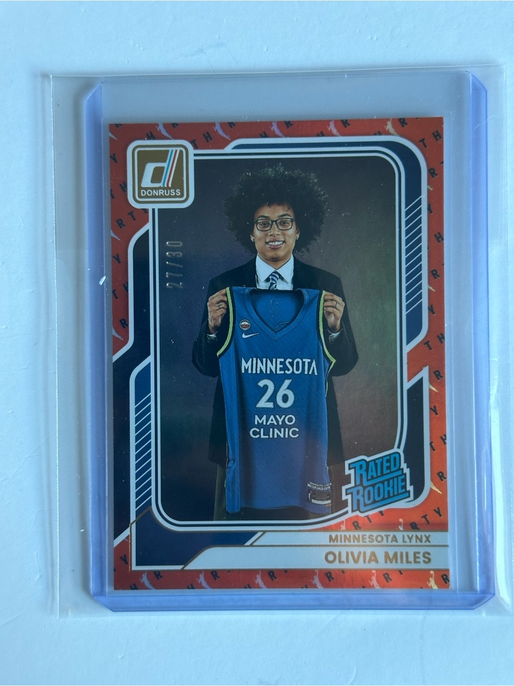 Panini Donruss Thirtieth Anniversary Olivia Miles Rookie Card 27/30- Blue Jersey